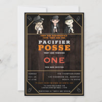 Funny Triplets Pacifier Posse Wild West Birthday 