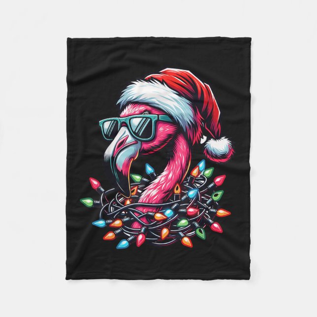 Funny Trocal Nk Flamingo Christmas In July Hawaii  Fleece Blanket (Front)