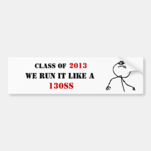 Funny Troll Face Class of 2013 Bumper Sticker