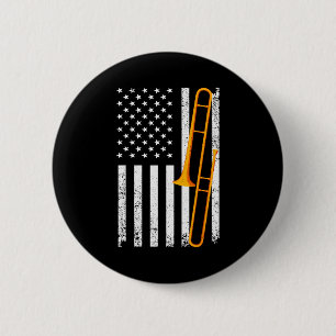 Funny Trombone Art For Men Women Jazz Music Trombo 2 Inch Round Button
