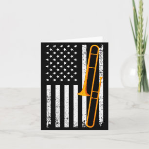 Funny Trombone Art For Men Women Jazz Music Trombo Card