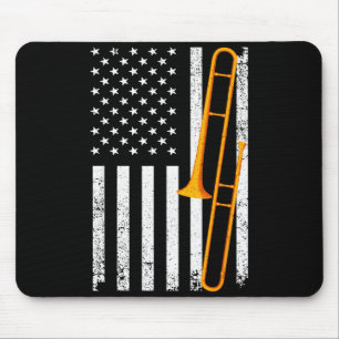 Funny Trombone Art For Men Women Jazz Music Trombo Mouse Pad