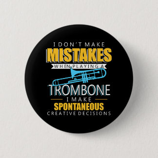 Funny Trombone Music Instrument Player 2 Inch Round Button