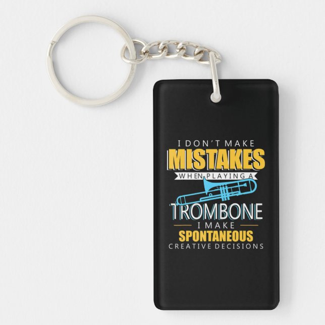 Funny Trombone Music Instrument Player Keychain (Front)