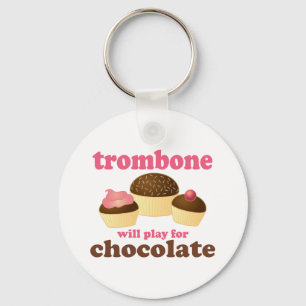 Funny Trombone Will Play for Chocolate Keychain
