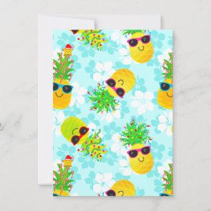 Funny Tropical Christmas Pineapples Holiday Card