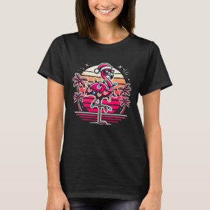 Funny Tropical Pink Flamingo Christmas In July Haw T-Shirt