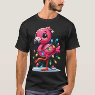 Funny Tropical Pink Flamingo Christmas In July Haw T-Shirt