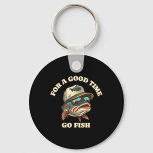 Funny Trout Fisherman Fishing Good Time Joke Keychain