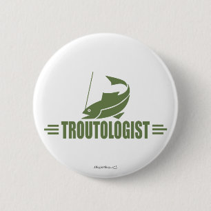Funny Trout Fishing 2 Inch Round Button