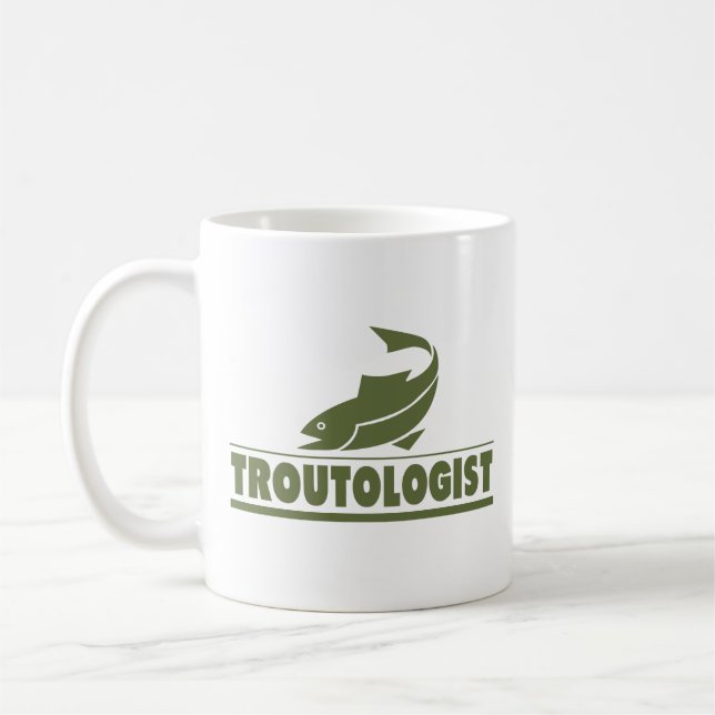 Funny Trout Fishing Coffee Mug (Left)