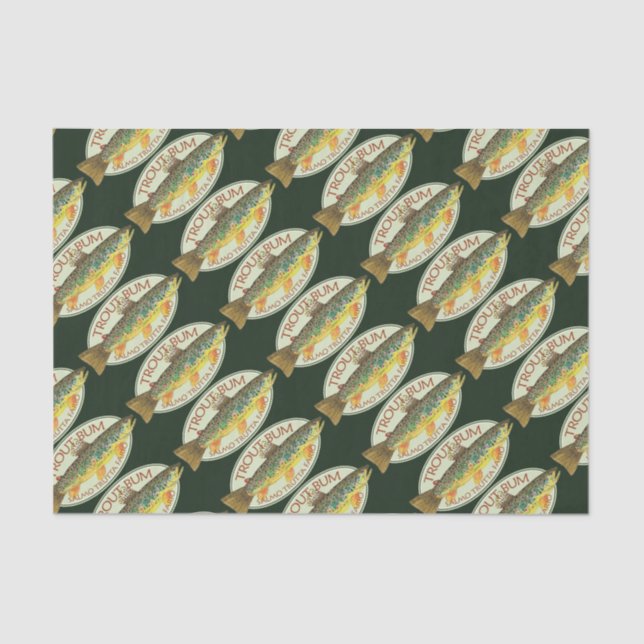 Funny Trout Fishing - TROUT BUM - Tissue Paper (Front)