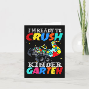 Funny truck autism puzzle crush nursery back to card