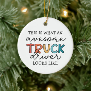 Funny Truck Driver Awesome Tow Truck Driver Ceramic Ornament