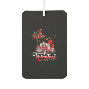 Funny Truck Valentines Day Boston Terrier Dog Hear Air Freshener