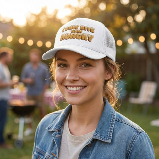 Funny Trucker Hat - I Only Bite When Hungry