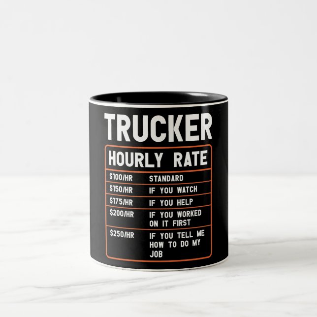 Funny Trucker Hourly Rate   Mug (Center)