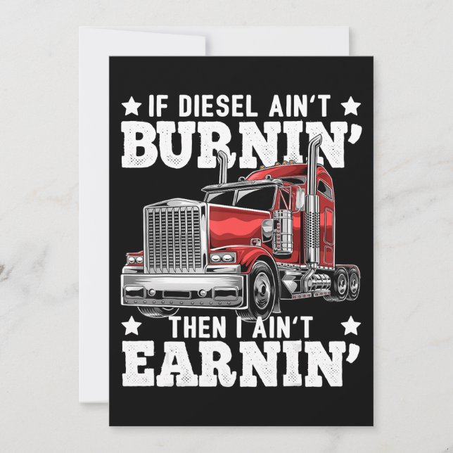 Funny Trucker Trailer Truck Driver Gift Holiday Card (Front)