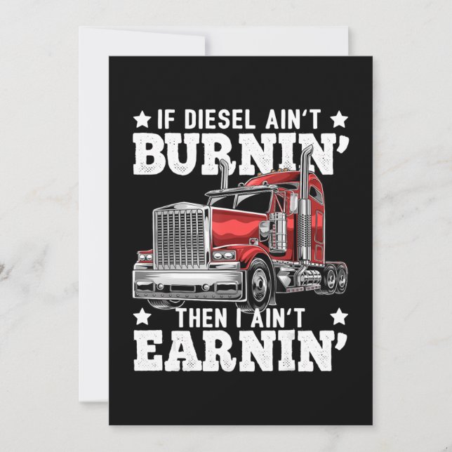 Funny Trucker Trailer Truck Driver Gift Invitation (Front)