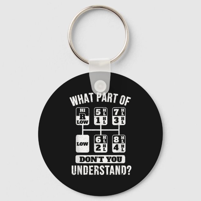 Funny Trucker Truck Driver Gear Stick Shift  Keychain (Front)