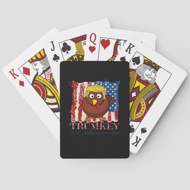 Funny Trumkey Make Thanksgiving Great Again Playing Cards (Back)