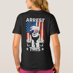 Funny Trump 2024 Arrest This American Flag 2 Sided T-Shirt