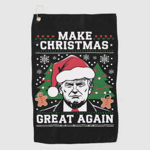 Funny Trump 2024 Make Christmas Great Again  Golf Towel