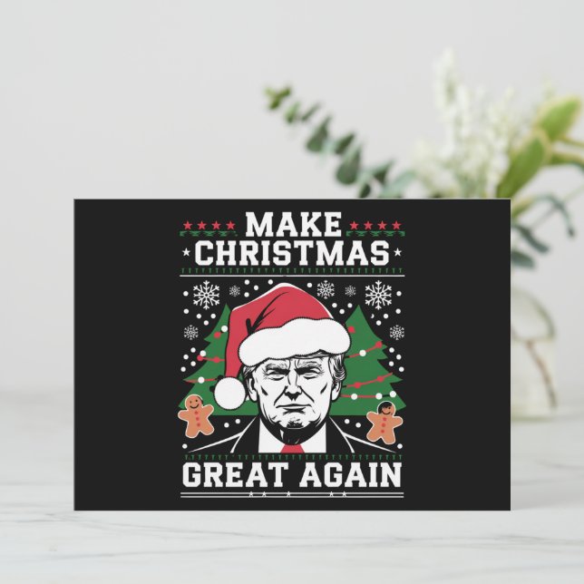 Funny Trump 2024 Make Christmas Great Again  Holiday Card (Standing Front)