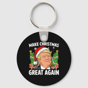 Funny Trump 2024 Make Christmas Great Again Men Wo Keychain