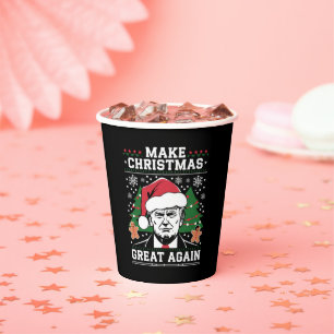 Funny Trump 2024 Make Christmas Great Again  Paper Cups