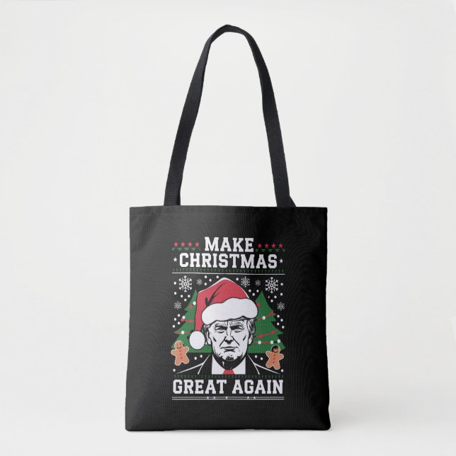 Funny Trump 2024 Make Christmas Great Again  Tote Bag (Front)