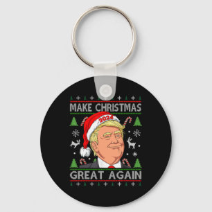 Funny Trump 2024 Make Christmas Great Again Ugly S Keychain