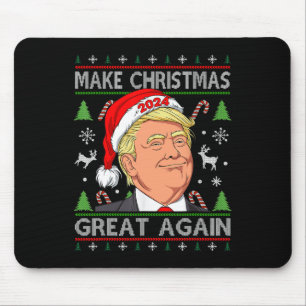 Funny Trump 2024 Make Christmas Great Again Ugly S Mouse Pad
