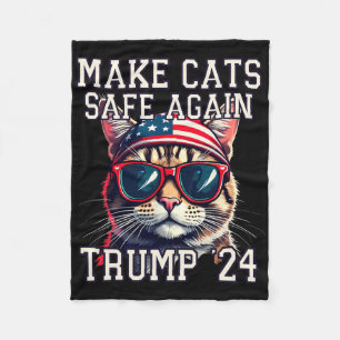 Funny Trump 24 President Dete Meme Make Cats Safe  Fleece Blanket