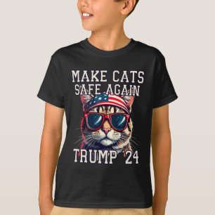 Funny Trump 24 President Dete Meme Make Cats Safe  T-Shirt
