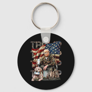 Funny Trump 45 47 Hunting Beer Ducks Us Flag Camo Keychain