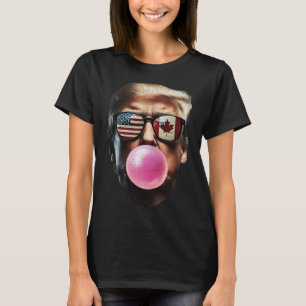 Funny Trump 45 47 Usa And Canada Flag Gles T-Shirt