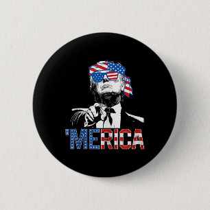 Funny Trump 4th Of July Merica American Flag Sungl 2 Inch Round Button