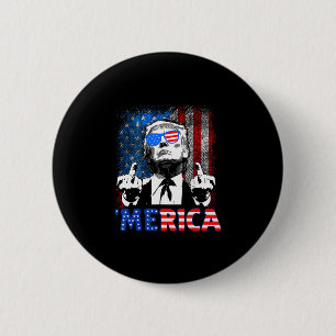 Funny Trump 4th Of July Merica American Flag Sungl 2 Inch Round Button