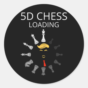 Funny Trump 5d Chess Loading Sarcastic Political H Classic Round Sticker
