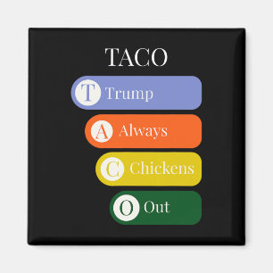 Funny Trump Always Chickens Out Taco Trade  Magnet
