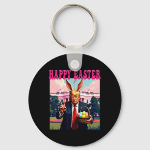Funny Trump And Easter Eggs Basket White House Hap Keychain