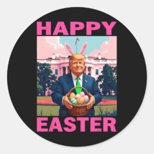 Funny Trump And Easter Eggs Sket White House Happy Classic Round Sticker