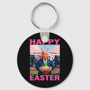 Funny Trump And Easter Eggs Sket White House Happy Keychain