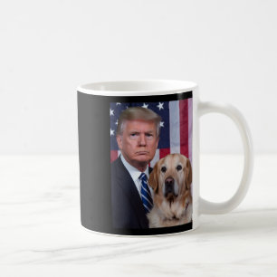 Funny Trump And Golden Retriever Dog Usa Flag Elec Coffee Mug