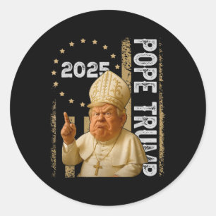 Funny Trump As Vatican Church Pope Trump Funny Shi Classic Round Sticker