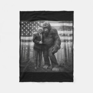 Funny Trump Bigfoot Sasquatch Conspiracy Paranorma Fleece Blanket
