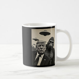 Funny Trump Bigfoot Selfie With Ufos Weird Alien  Coffee Mug