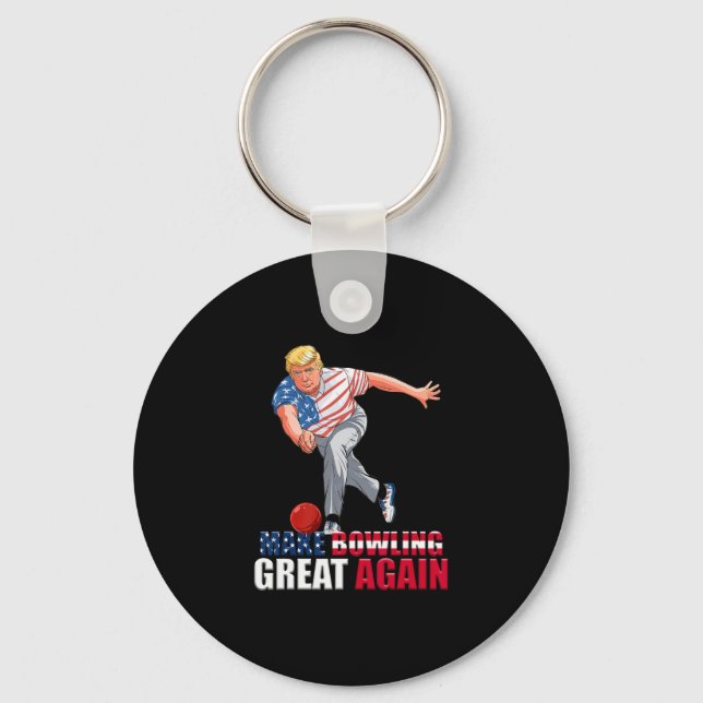 Funny Trump Bowling Make Bowling Great Again  Keychain (Front)