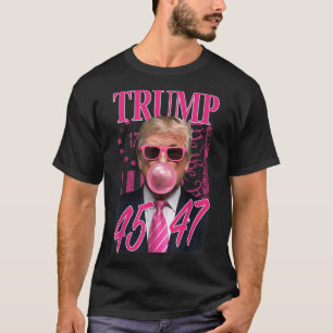 Funny Trump Bubble Gum 1776 Pink Flag  T-Shirt